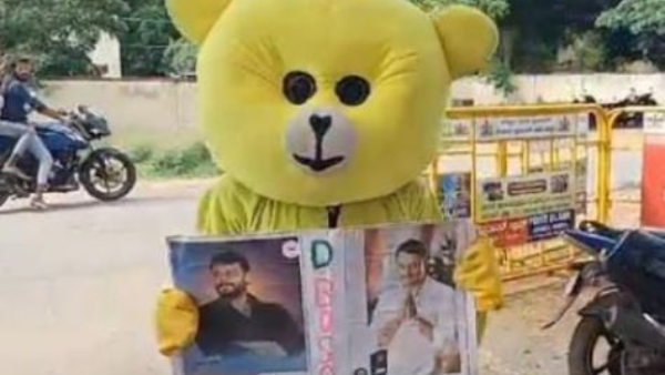 A Fan Came Dressed As A Teddy Bear To See Actor Darshan
