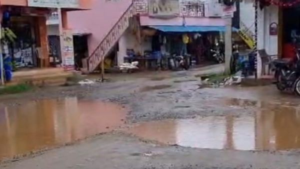 Heavy Rain Potholed roads Reels in Hanur Taluk viral