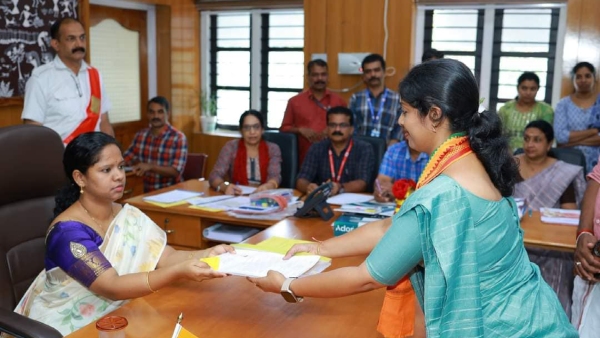 BJP Candidate Navya Haridas Files Nomination For Wayanad By Election