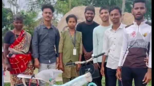 A Girl Who Was Going To School Barefoot Was Gifted With Sandals And A Bicycle By The Youth