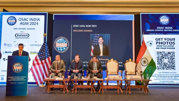 US Consul General Chris Hodges IT Minister Palanivel inaugurated the annual meeting of OSAC India
