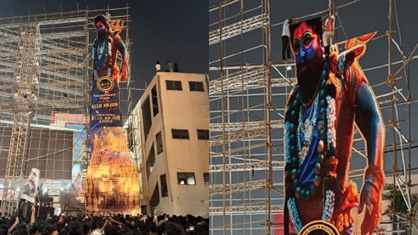 108 Feet Cutout Of Pushpa-2 Movie In Visakhapatnam Set A Record