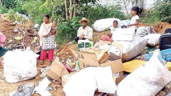 People of Assam State At The Solid Waste Disposal Plant Near Karivaradharaja Hill