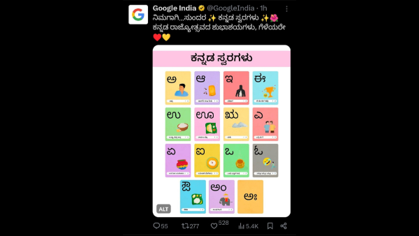 Google made wishes in Kannada for Kannada Rajyotsava