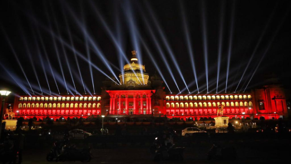 Kannada Rajyotsava Celebration At Midnight In Chennamma Circle Of Belgavi