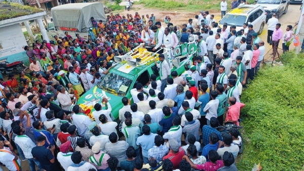 V Somanna and Pratap Simha campaigned for Nikhil in Channapatna