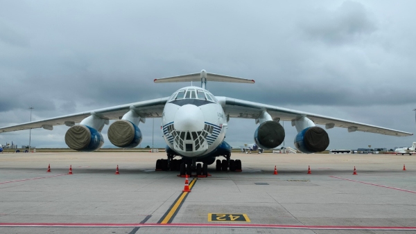 Silk Way Ilyushin IL-76 Aircraft Lands at Bengaluru Airport for Cargo Transfer Silk Way Ilyushin IL-76 Aircraft Lands at Bengaluru Airport for Cargo Transfer