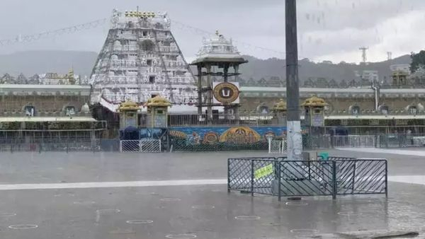 andhra pradesh tirumala tirupati rain pleasant weather devotees enjoying nature beauty