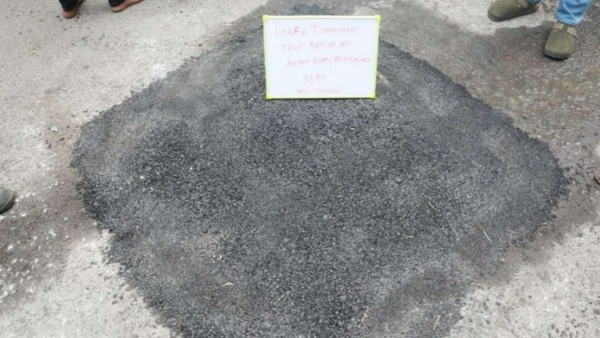 Ecofix technology used to close potholes in Bengaluru no problem even during rain