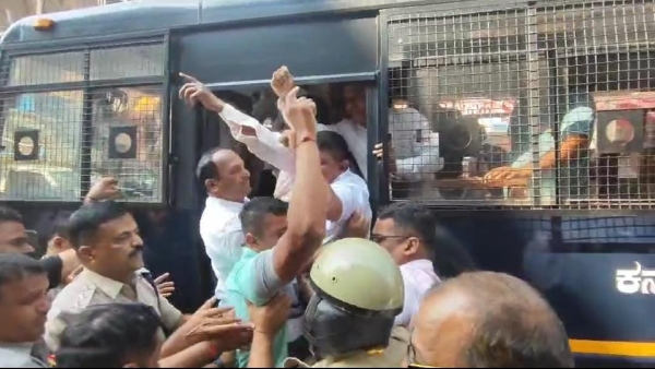 Maharashtra-Karnataka boundary row Belagavi MES protest Shiv Sena joins