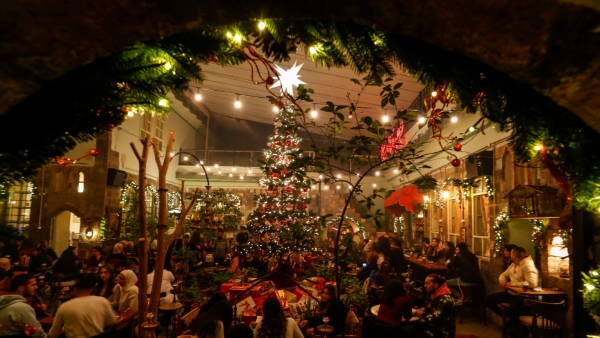 Christmas tree set on fire in Syria drawing protests from Christian
