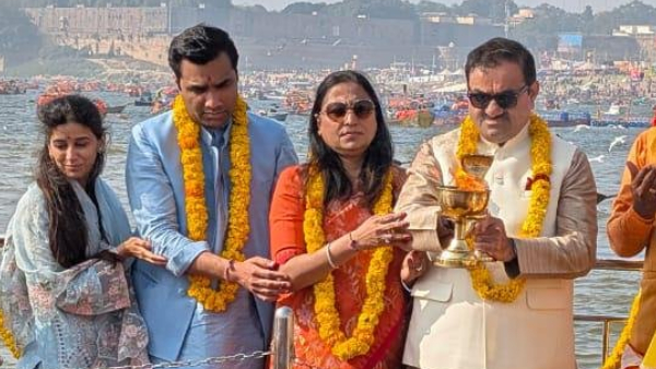 Gautam Adani s Visit to Prayagraj and ISKCON Service Meets Spirituality