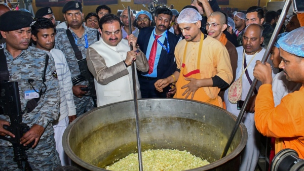 Gautam Adani Participates In Maha Prasada Seva At Maha Kumbh Mela In Prayagraj