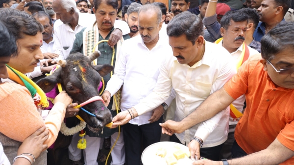 BJP Distributes A New Cow To Owner After Crime Incident In Bengaluru BJP Distributes A New Cow To Owner After Crime Incident In Bengaluru