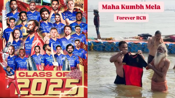 RCB Fan Takes Holy Dip In Triveni Sangam Wearing RCB Jersey At Maha Kumbh Mela