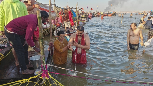 Amid Resignation Rumors BJP MLA Sunil Kumar Visits Maha Kumbh Mela With Family