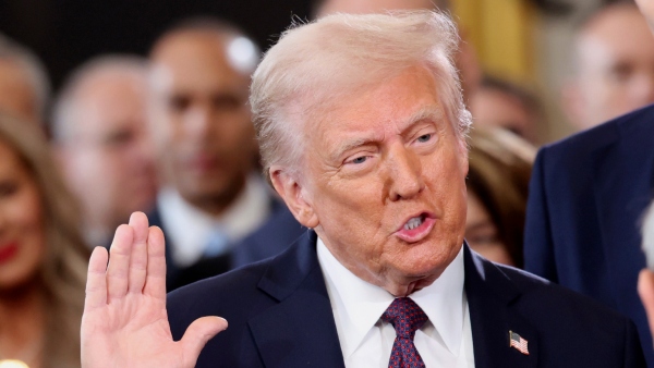 Donald Trump gets applause from Kamala Harris and Joe Biden
