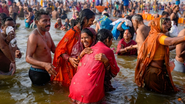 Devotees Flock To Maha Kumbh Mela In Prayagraj For Basant Panchami Holy Dip