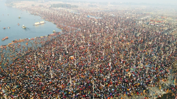 Millions Of Devotees Take Holy Dip At Prayagraj Maha Kumbh Mela On Magha Purnima Millions Of Devotees Take Holy Dip At Prayagraj Maha Kumbh Mela On Magha Purnima