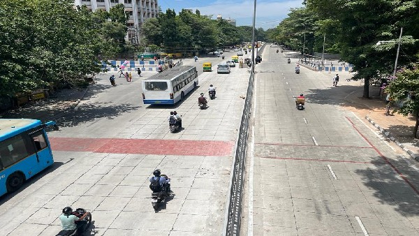 BBMP Begins Whitetopping Work Traffic Restricted On Peenya 100 Feet Road In Bengaluru