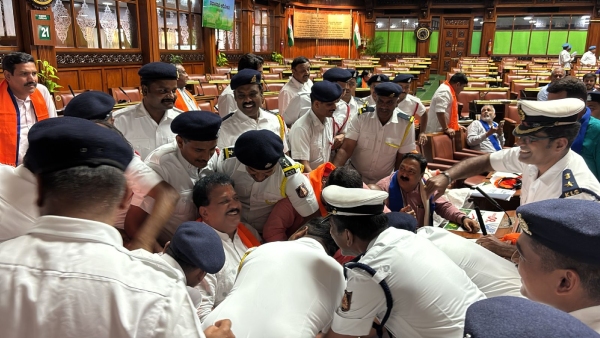 6 Month Suspension of 18 BJP MLAs Will Be Lifted if They Apologize Speaker UT Khader 6 Month Suspension of 18 BJP MLAs Will Be Lifted if They Apologize Speaker UT Khader