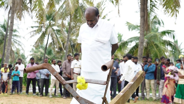 Land Encroachment Allegations On HD Kumaraswamy Officials Begin Clearance Near Bidadi
