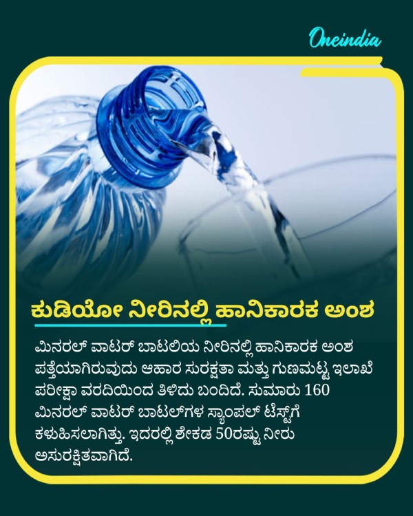 bengaluru mineral water bottles unsafe harmful elements found in water