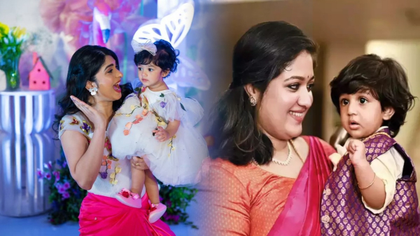 meghana raj attend aditi prabhudev daughters birthday rayan nesara cute video viral