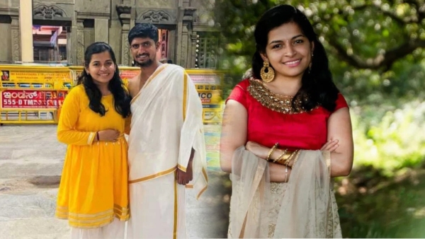 singer prithvi bhat husband abhishek visit mantralaya after their wedding