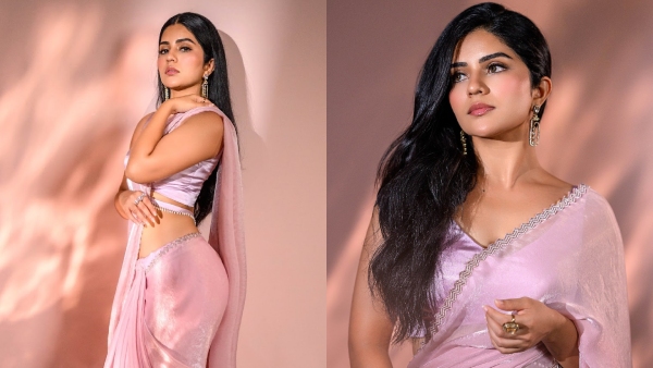 Megha Shetty Stunning Photos in Pink Saree Viral in Internet Fans Gave More love