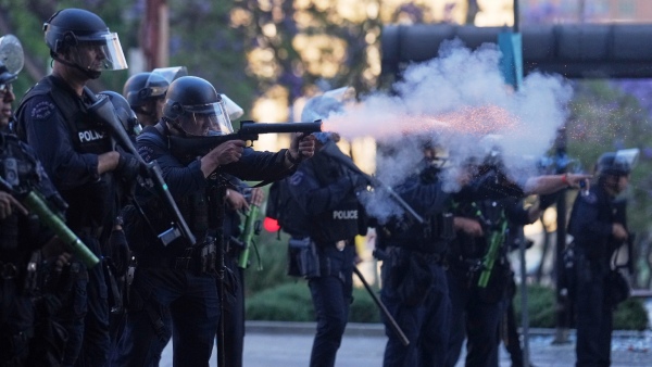 Violent protests against illegal immigration policy in America Cars on fire everywhere high alert