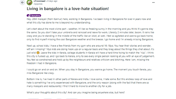 Bengaluru Love-Hate City Malayali Post Goes Viral on Teen Freedom amp amp Hookups