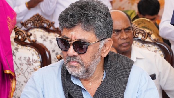 DK Shivakumar Rides Scooter On Bengaluru Hebbal Flyover