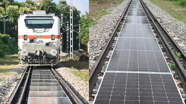 Indian Railways Unveils First Track-Mounted Removable Solar Panel System