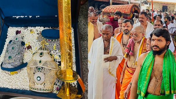 ilayaraja-donates-diamond-crown-to-kolluru-mookambika-temple-know-price ilayaraja-donates-diamond-crown-to-kolluru-mookambika-temple-know-price