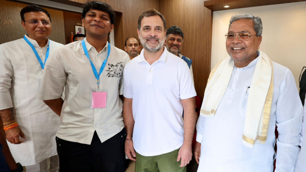 Siddaramaiah s grandson Dhawan meets Rahul Gandhi