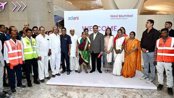 Gautam Adani Welcomes First Passengers as Navi Mumbai International Airport Gautam Adani Welcomes First Passengers as Navi Mumbai International Airport