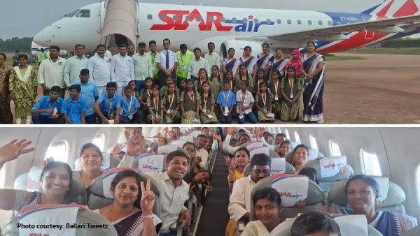 Koppal Bahadurbandi Govt Headmaster Arranged A Plane Trip for 24 Students By Spent his Rs 5Lakh Koppal Bahadurbandi Govt Headmaster Arranged A Plane Trip for 24 Students By Spent his Rs 5Lakh
