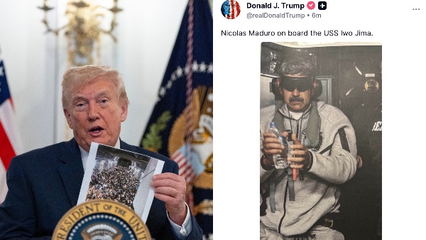 Trump Shares Photo of Detained Venezuelan President Nicolas Maduro in US Custody