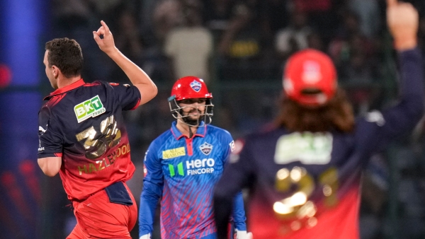 RCB vs Delhi Capitals IPL 2026 Delhi Collapse to 13 6 Bhuvneshwar kumar and Josh Hazlewood Shine