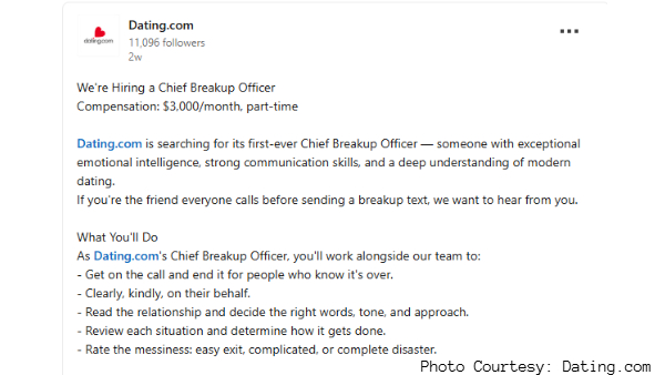 Company Hiring Chief Breakup Officer