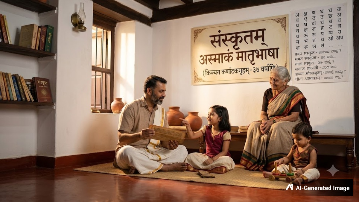 37 ವರ್ಷಗಳಿಂದ ಮನೆಯಲ್ಲಿ ಸಂಸ್ಕೃತ ಭಾಷೆಯಲ್ಲೇ ಸಂವಹನ