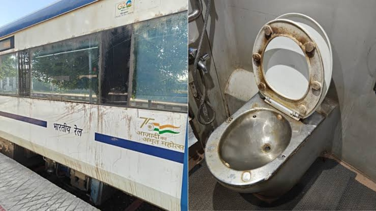 ವಂದೇ ಭಾರತ್ ರೈಲಿನಲ್ಲಿ ಇಷ್ಟೊಂದು ಗಲೀಜಾ? ತುಕ್ಕು ಹಿಡಿದ ಶೌಚಾಲಯದ ಫೋಟೋ ಹಂಚಿಕೊಂಡ ಪ್ರಯಾಣಿಕ, ರೈಲ್ವೆ ಇಲಾಖೆ ಸ್ಪಷ್ಟನೆ