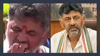 ആപ്പിൾ പാതികടിച്ച് അണികൾക്ക് എറിഞ്ഞ് നൽകി ഡികെ ശിവകുമാർ, ചാടിപ്പിടിച്ച് കോൺഗ്രസുകാർ, വീഡിയോ വൈറൽ
