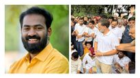 'കേക്ക് മുറിക്കാനെത്തി സമരത്തിൽപ്പെട്ടു പോയ മുഖ്യമന്ത്രി', കോൺഗ്രസ്-ബിജെപി ഡീൽ ആരോപിച്ച് വികെ സനോജ്