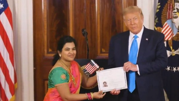 സുധ സുന്ദരി നാരായണന് പൗരത്വം നൽകി ഡൊണാള്‍ഡ് ട്രംപ്, ആദരവ് വൈറ്റ് ഹൗസിലെ പ്രത്യേക ചടങ്ങിൽ