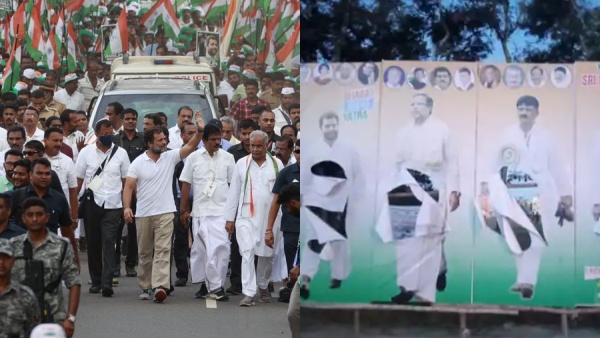 ഭാരത് ജോഡോ എത്തും മുമ്പേ കർണാടകയിൽ രാഹുലിന്റെ പോസ്റ്ററുകൾ നശിപ്പിച്ചു, ബിജെപിയെന്ന് കോൺഗ്രസ്