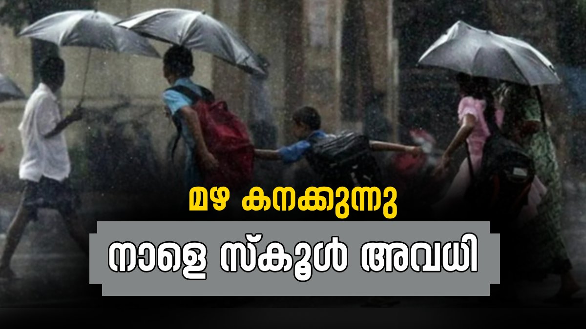 നാളെ സ്‌കൂള്‍ അവധി; കനത്ത മഴ കാരണം അവധി പ്രഖ്യാപിച്ച് 3 ജില്ലകള്‍, പരീക്ഷകള്‍ക്ക് മാറ്റമില്ല