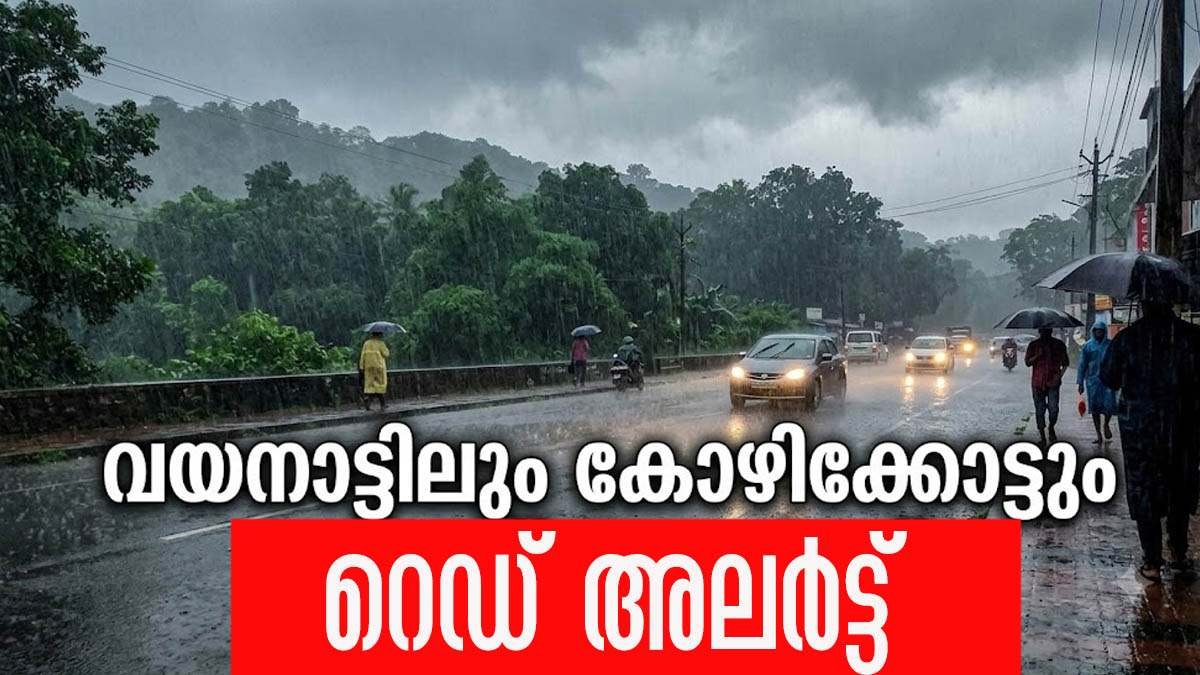 വയനാട്ടിലും കോഴിക്കോട്ടിലും അതിതീവ്രമഴ പെയ്യും, ഇന്ന് റെഡ് അലര്‍ട്ട്; മൂന്നിടത്ത് ഓറഞ്ച് അലര്‍ട്ട്