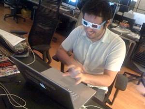 A youth watches a 3D porn movie A youth watches a 3D porn movie